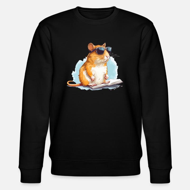 Mel die Rennmaus - Stanley/Stella Unisex Bio-Sweatshirt CHANGER  - Schwarz