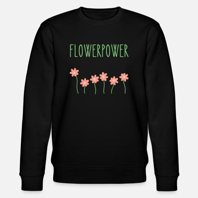Flowerpower - Stanley/Stella Unisex Bio-Sweatshirt CHANGER  - Schwarz
