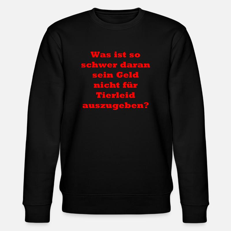 veganer Spruch - Stanley/Stella Unisex Bio-Sweatshirt CHANGER  - Schwarz