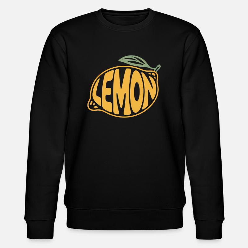 Lemon - Cool Fruit Logo - Stanley/Stella CHANGER Unisex Organic Sweatshirt - black