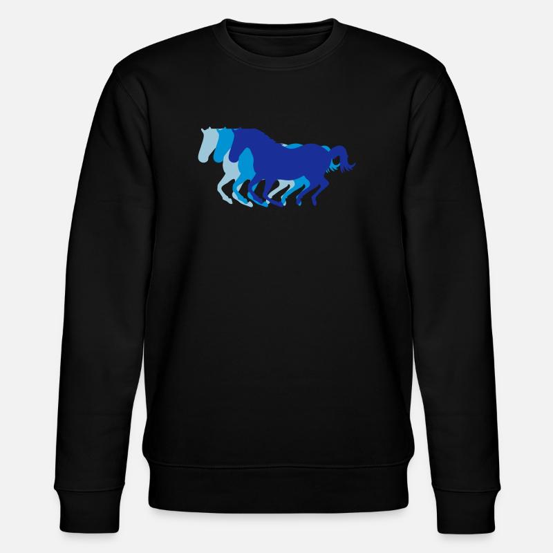 Drei Pferde im Galopp - Stanley/Stella Unisex Bio-Sweatshirt CHANGER  - Schwarz