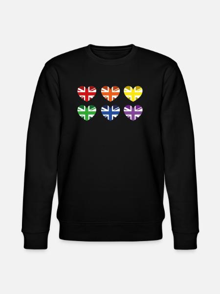 UK RAINBOW FLAG - Stanley/Stella CHANGER Unisex Organic Sweatshirt - black