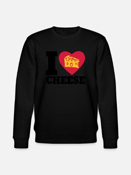 I love Cheese - Stanley/Stella Unisex Bio-Sweatshirt CHANGER  - Schwarz