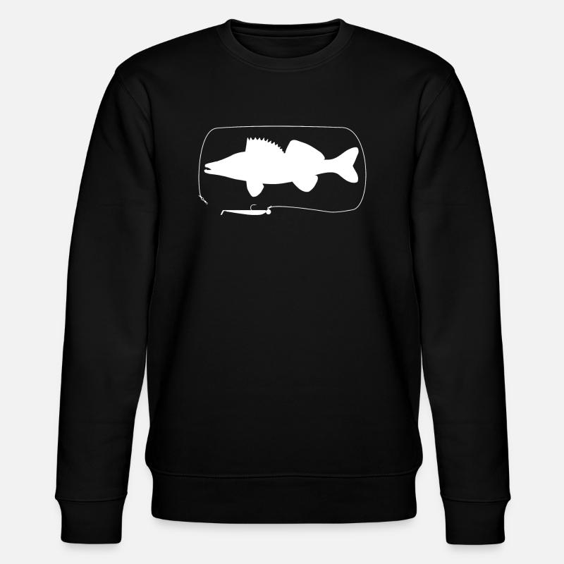 Zander mit Gummifisch - Stanley/Stella Unisex Bio-Sweatshirt CHANGER  - Schwarz