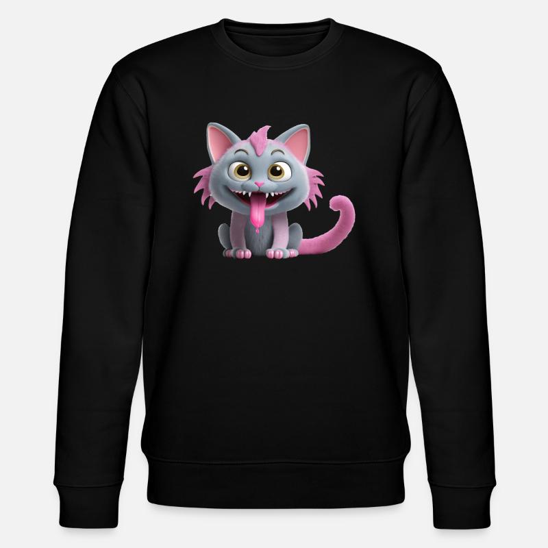 Chat monstre effrayant et mignon - Sweat bio CHANGER Stanley/Stella Unisexe - noir