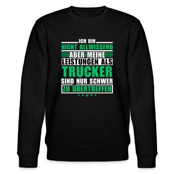 Unübertroffene Leistung als Trucker - Stanley/Stella Unisex Bio-Sweatshirt CHANGER  - Schwarz - Vorne - Nik (191cm) & Marisol (170cm)