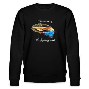 This is my fly tying shirt Blue Doctor - Stanley/Stella CHANGER Unisex Organic Sweatshirt - black - Front - Nik (191cm) & Marisol (170cm)