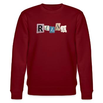 Relax – Bleib entspannt - Stanley/Stella Unisex Bio-Sweatshirt CHANGER  - Burgunderrot - Vorne - Nik (191cm) & Marisol (170cm)
