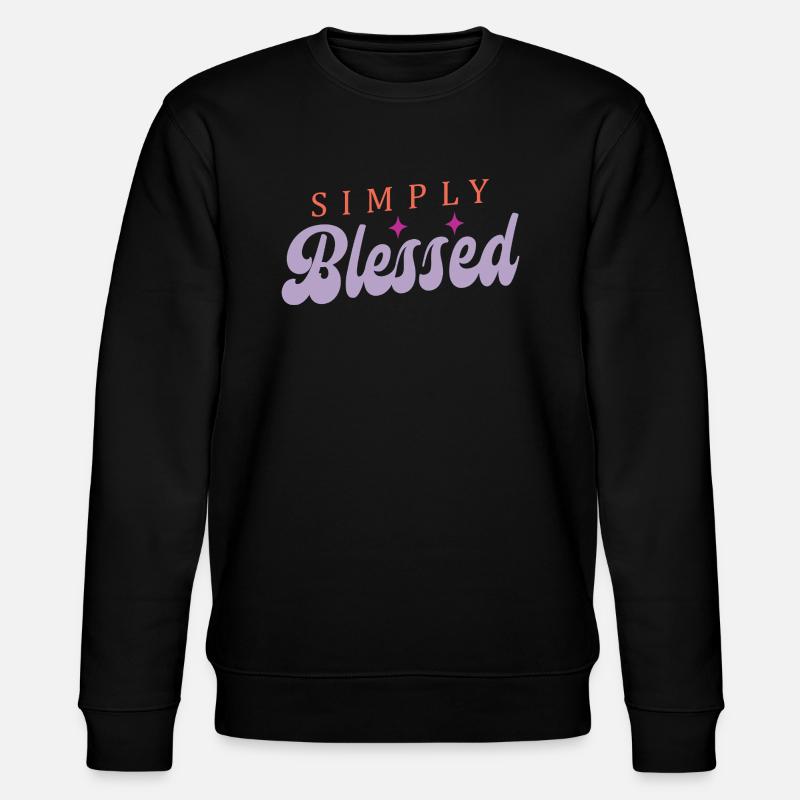 Einfach gesegnet - Stanley/Stella Unisex Bio-Sweatshirt CHANGER  - Schwarz
