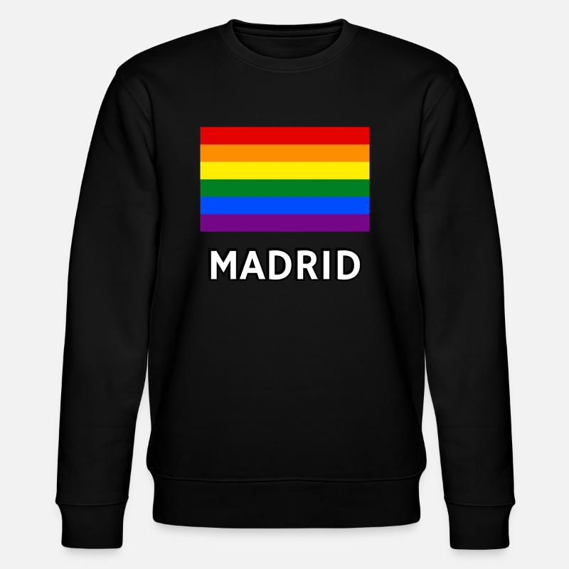 Pride Flagge Madrid - Stanley/Stella Unisex Bio-Sweatshirt CHANGER  - Schwarz