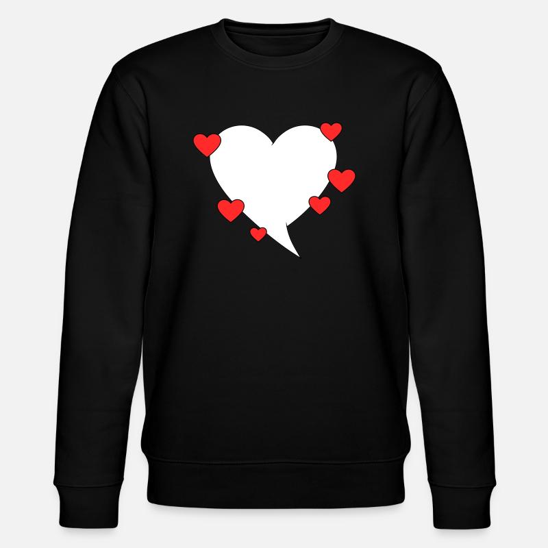 Speech bubble with hearts - Stanley/Stella CHANGER Unisex Organic Sweatshirt - black