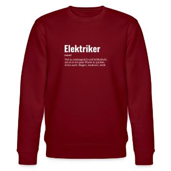 Electrician Voltage Electricity Electricity Light - Stanley/Stella CHANGER Unisex Organic Sweatshirt - burgundy - Front - Nik (191cm) & Marisol (170cm)