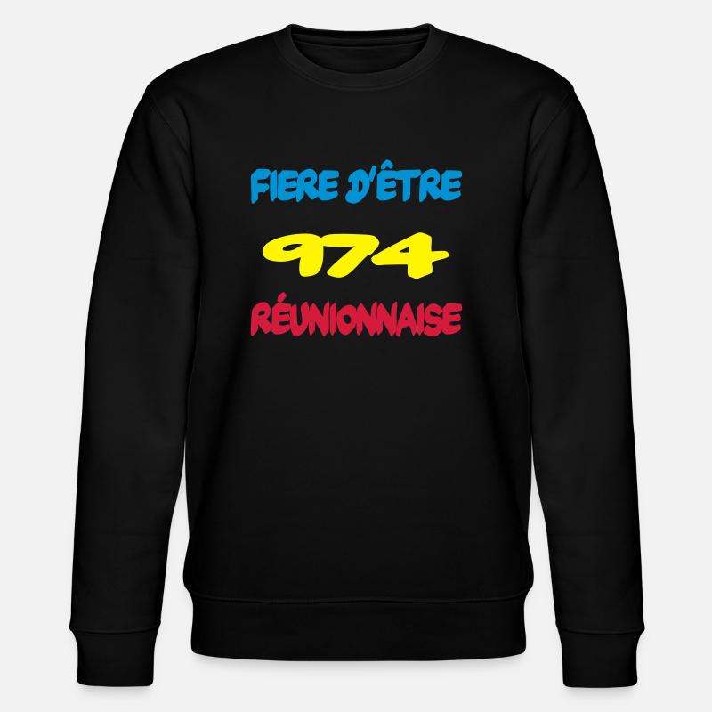 Fiere d'être reunionnaise - Stanley/Stella Unisex Bio-Sweatshirt CHANGER  - Schwarz