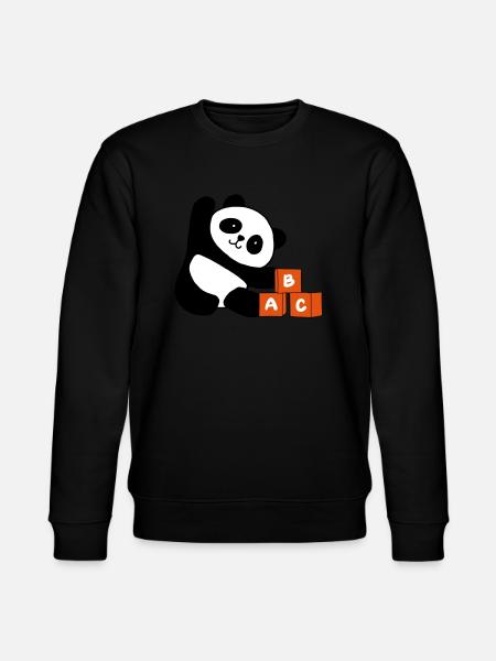 Cubic panda with letters - Stanley/Stella CHANGER Unisex Organic Sweatshirt - black