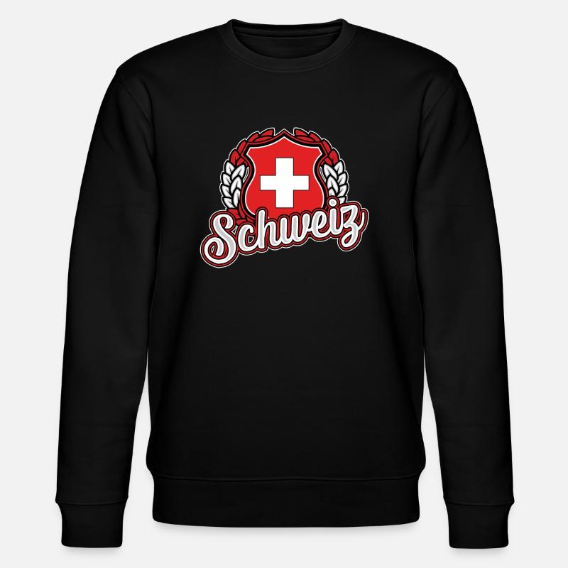 Schweiz - Stanley/Stella Unisex Bio-Sweatshirt CHANGER  - Schwarz