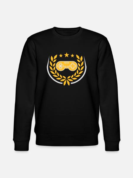 Laurel Wreath Retro Gamer Controller - Stanley/Stella CHANGER Unisex Organic Sweatshirt - black