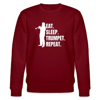 Trumpet Instrument Saying Music Funny Musician - Stanley/Stella CHANGER Unisex Organic Sweatshirt - burgundy - Front - Nik (191cm) & Marisol (170cm)