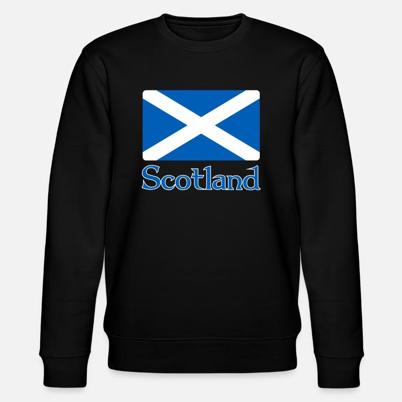Scotland Flag with text - Stanley/Stella CHANGER Unisex Organic Sweatshirt - black