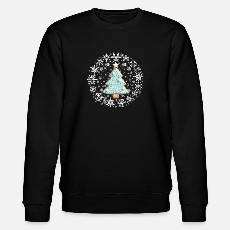 Weiße Weihnachten, Lebkuchenplätzchen White - Stanley/Stella Unisex Bio-Sweatshirt CHANGER  - Schwarz