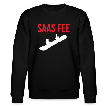 Saas Fee Snowboard Pullover für Snowboard Fee - Stanley/Stella Unisex Bio-Sweatshirt CHANGER  - Schwarz - Vorne - Nik (191cm) & Marisol (170cm)