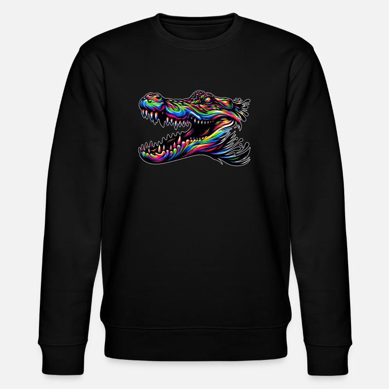 Alligator, Krokodil - Stanley/Stella Unisex Bio-Sweatshirt CHANGER  - Schwarz