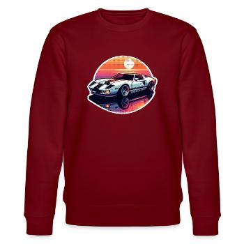 Oldtimer Sonnenuntergang - Stanley/Stella Unisex Bio-Sweatshirt CHANGER  - Burgunderrot - Vorne - Nik (191cm) & Marisol (170cm)