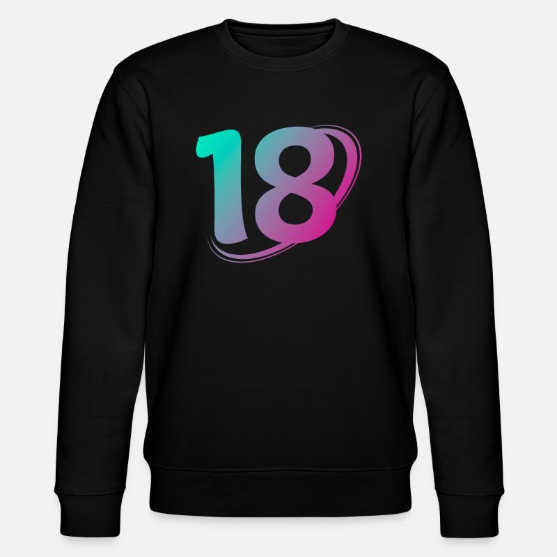 Nummer 18 mehrfarbig - Stanley/Stella Unisex Bio-Sweatshirt CHANGER  - Schwarz
