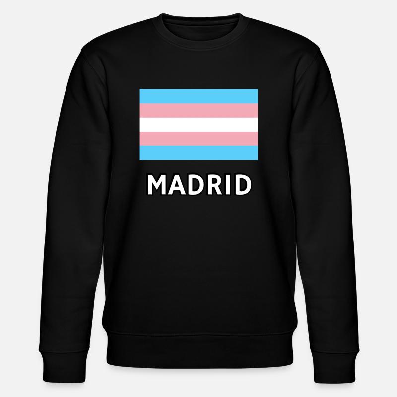 Trans Pride Flagge Madrid - Stanley/Stella Unisex Bio-Sweatshirt CHANGER  - Schwarz
