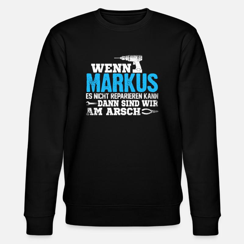 MARKUS - kann es reparieren - Stanley/Stella Unisex Bio-Sweatshirt CHANGER  - Schwarz