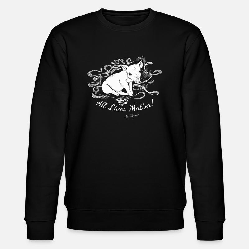 white piggy - Stanley/Stella CHANGER Unisex Organic Sweatshirt - black