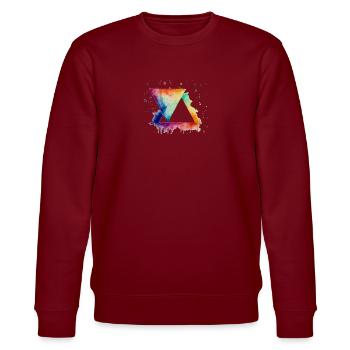 Dreiecke in bunten Farben - Stanley/Stella Unisex Bio-Sweatshirt CHANGER  - Burgunderrot - Vorne - Nik (191cm) & Marisol (170cm)