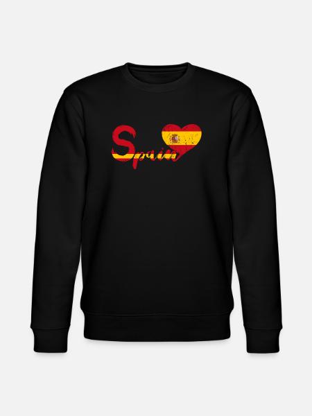 Spanien mit Herz - Stanley/Stella Unisex Bio-Sweatshirt CHANGER  - Schwarz