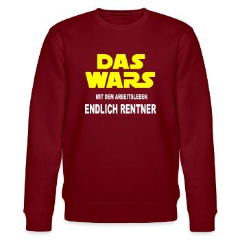 DAS WARS Endlich Rentner - Stanley/Stella Unisex Bio-Sweatshirt CHANGER  - Burgunderrot - Vorne - Nik (191cm) & Marisol (170cm)