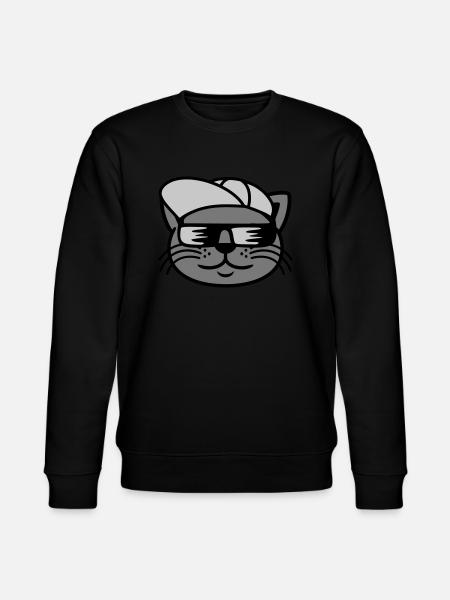 Occhiali da sole viso gatto cool - Felpa ecologica unisex CHANGER di Stanley/Stella - nero