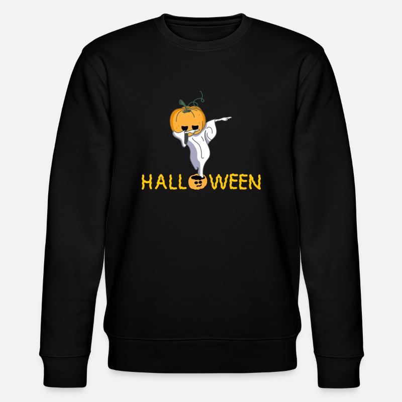 Pumpkin Ghost (b) - Stanley/Stella CHANGER Unisex Organic Sweatshirt - black
