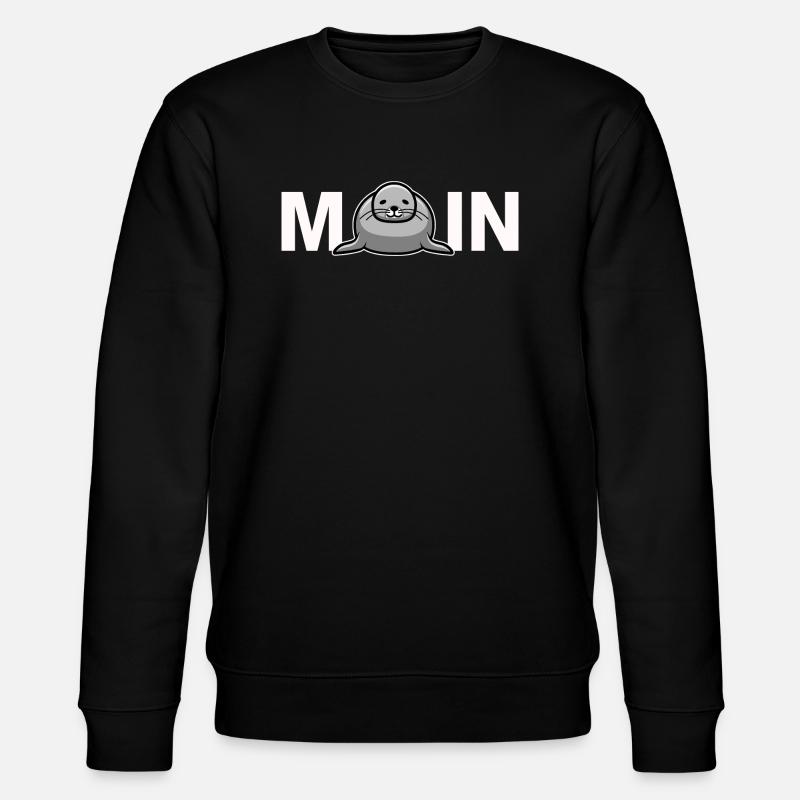 Moin mit Robbe - Stanley/Stella Unisex Bio-Sweatshirt CHANGER - Schwarz