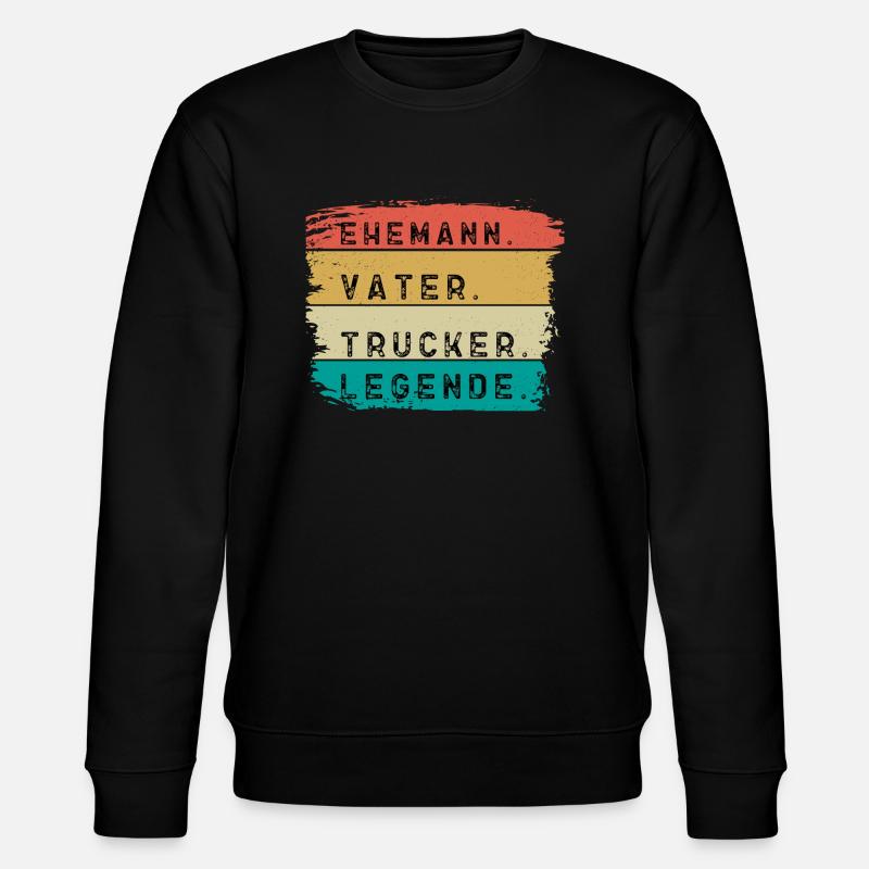 Ehemann Vater Trucker Legende - Stanley/Stella Unisex Bio-Sweatshirt CHANGER  - Schwarz