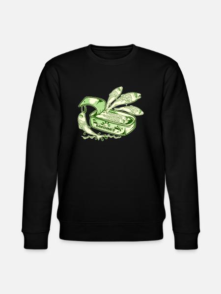 Funny Sardines Tin Canned Fish - Stanley/Stella CHANGER Unisex Organic Sweatshirt - black