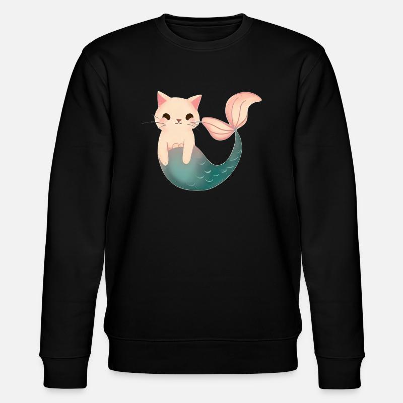 Chat sirène mignon - Sweat bio CHANGER Stanley/Stella Unisexe - noir