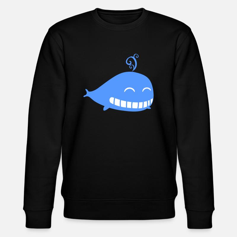 Wal Wasser blau Kinder - Stanley/Stella Unisex Bio-Sweatshirt CHANGER  - Schwarz