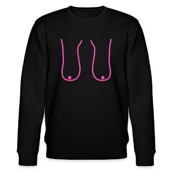 Schlöpse - Stanley/Stella Unisex Bio-Sweatshirt CHANGER  - Schwarz - Vorne - Nik (191cm) & Marisol (170cm)