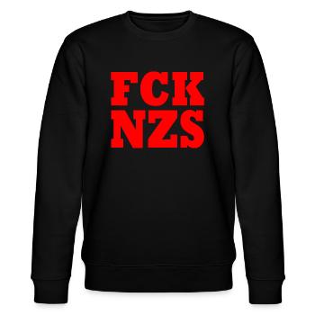 Fck nzs - Stanley/Stella Unisex Bio-Sweatshirt CHANGER  - Schwarz - Vorne - Nik (191cm) & Marisol (170cm)