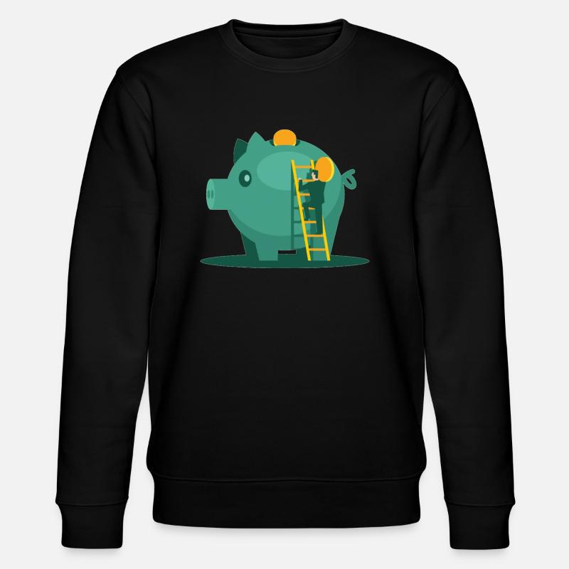 Sparschwein - Stanley/Stella Unisex Bio-Sweatshirt CHANGER  - Schwarz