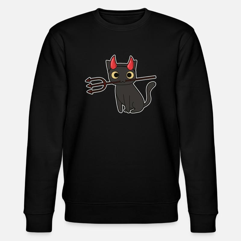 Katze Teufel Halloween - Stanley/Stella Unisex Bio-Sweatshirt CHANGER - Schwarz