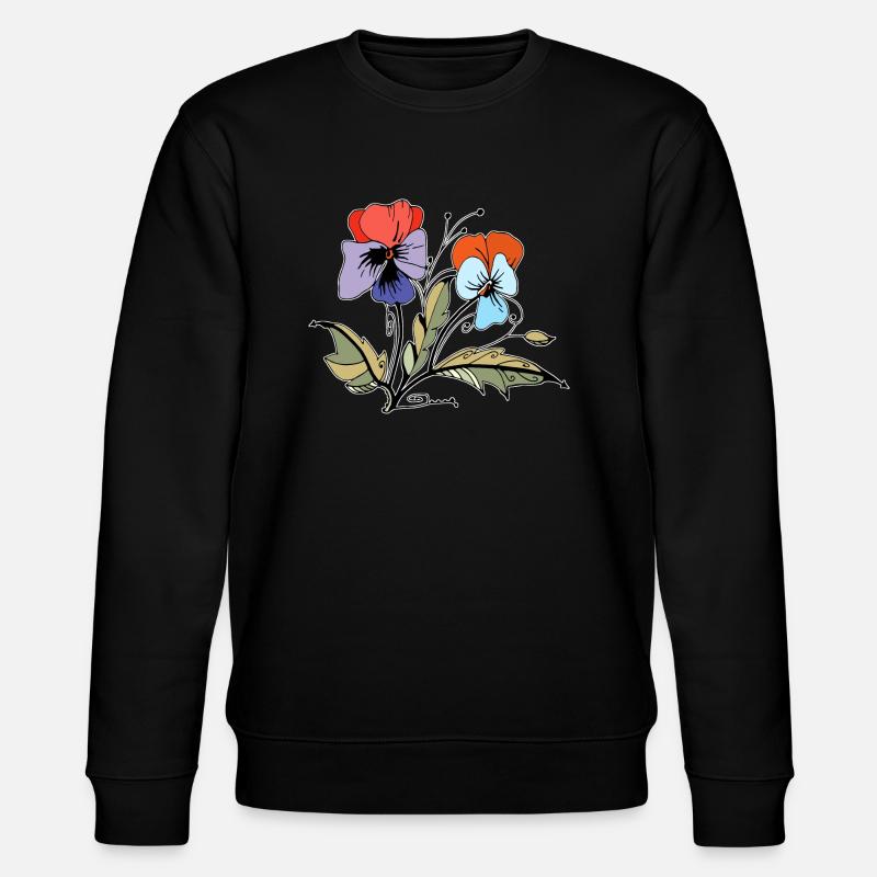 Blumen - Stanley/Stella Unisex Bio-Sweatshirt CHANGER  - Schwarz