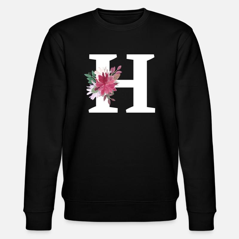 Buchstabe h blumig - Stanley/Stella Unisex Bio-Sweatshirt CHANGER  - Schwarz