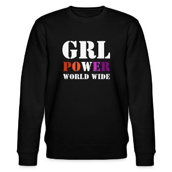 Girl Power - Stanley/Stella CHANGER Unisex Organic Sweatshirt - black - Front - Nik (191cm) & Marisol (170cm)