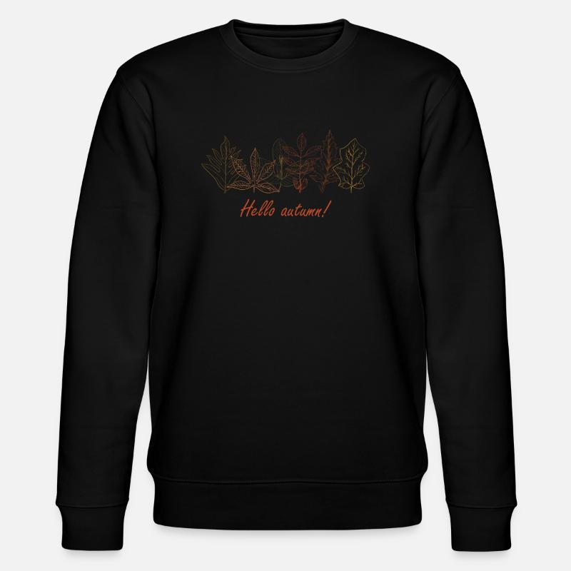 Laub Hello Autumn - Stanley/Stella Unisex Bio-Sweatshirt CHANGER  - Schwarz