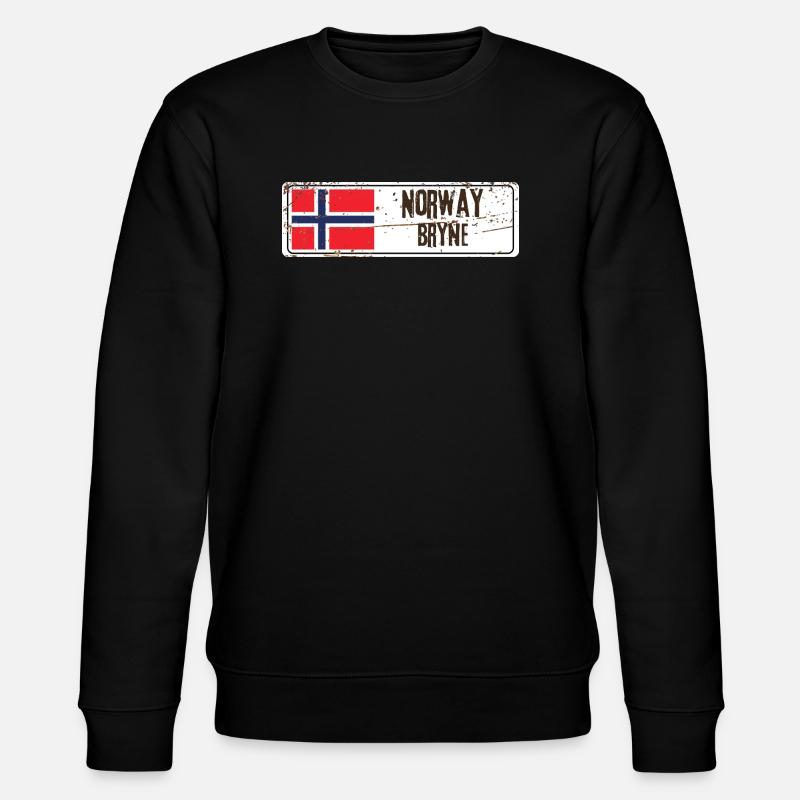 Bryne Norway Flag - Stanley/Stella CHANGER Unisex Organic Sweatshirt - black