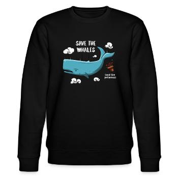 Save Whales - Sweat bio CHANGER Stanley/Stella Unisexe - noir - Devant - Nik (191cm) & Marisol (170cm)